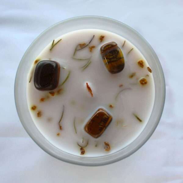 Vela de Jengibre y Piedra Preciosa de Ojo de Tigre - Vitalidad - Imagen 2