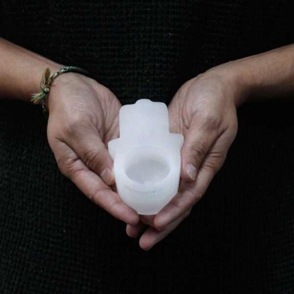 Candelero Selenite corazón - Imagen 3