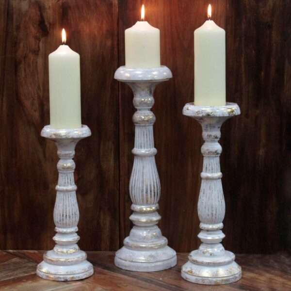 Candelabro Pequeño - Oro Blanco - Imagen 3